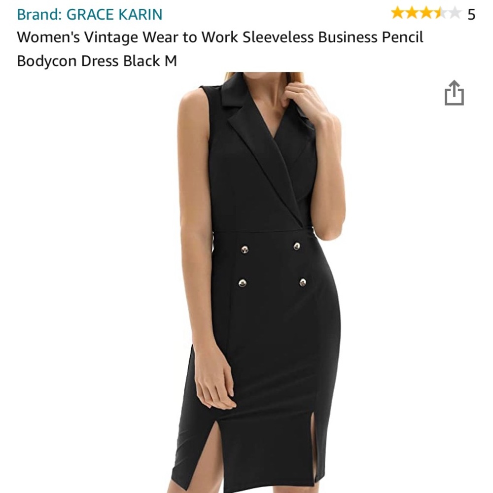NWT business pencil dress black M